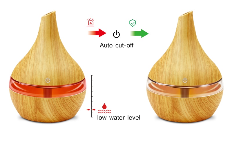 300ML USB Electric Aroma Air Diffuser Wood Ultrasonic Air Humidifier Essential Oil Aromatherapy Cool Mist Maker For Home