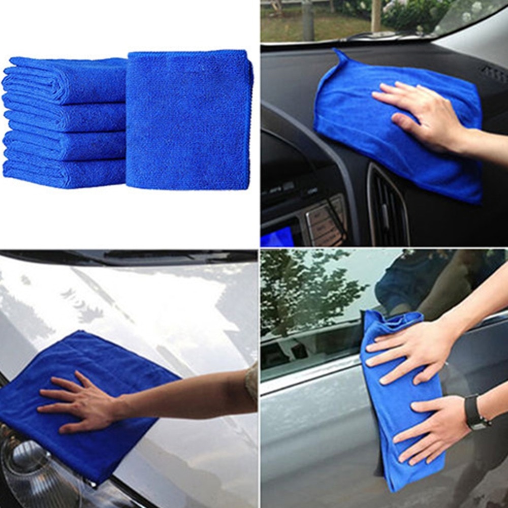 5pcs/1Pcs Microfibre Cleaning Auto Soft Cloth Washing Cloth Towel Duster 25*25cm Car Home Cleaning Micro fiber Towels