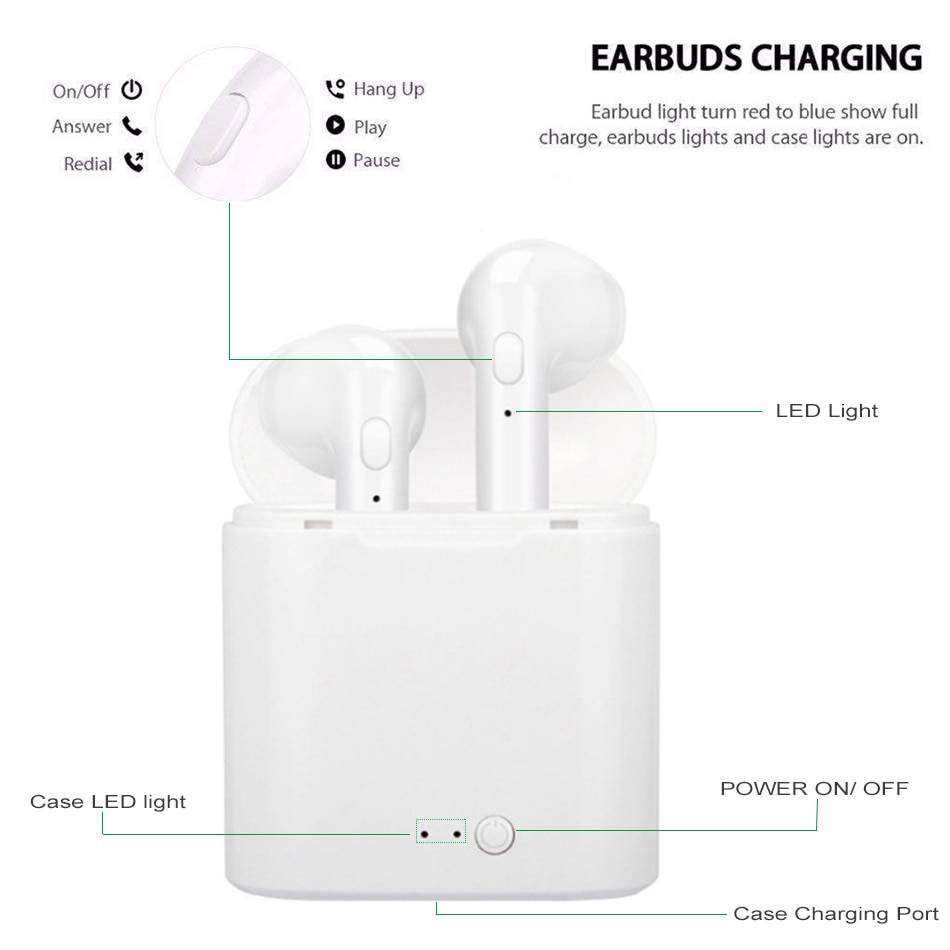 Bluetooth earphone i7s online tws