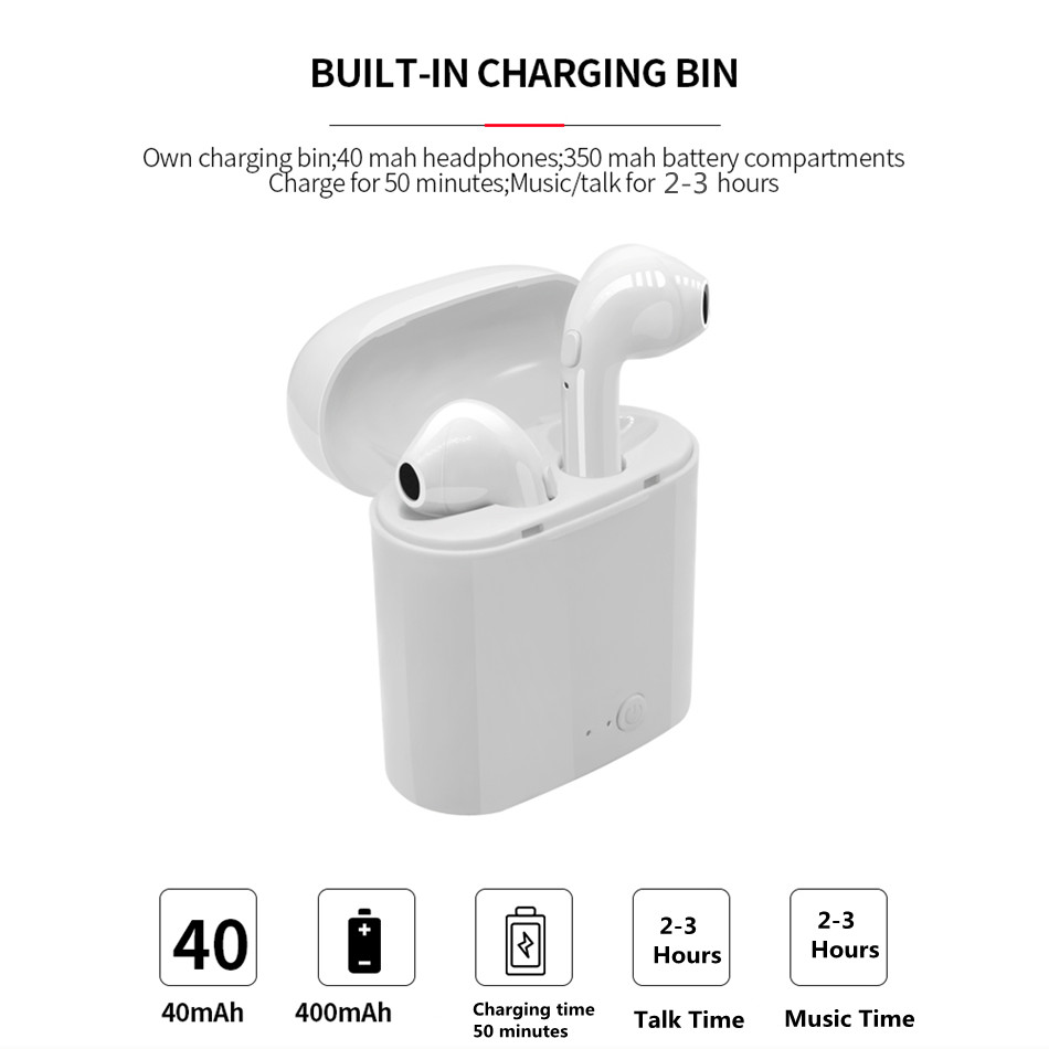 i7s Tws Wireless Headphones Bluetooth Earphones Earbuds Handsfree in ear Headset with Charging Box Mic For iPhone huawei Xiaomi