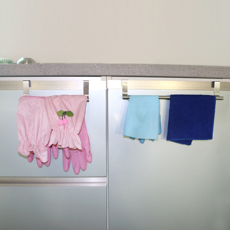 Stouge 1pc Stainless Steel Bathroom Towel Stand Rack Kitchen Cupboard Hanger Cabinet Door Chest Hanging Sundries Storage Shelf