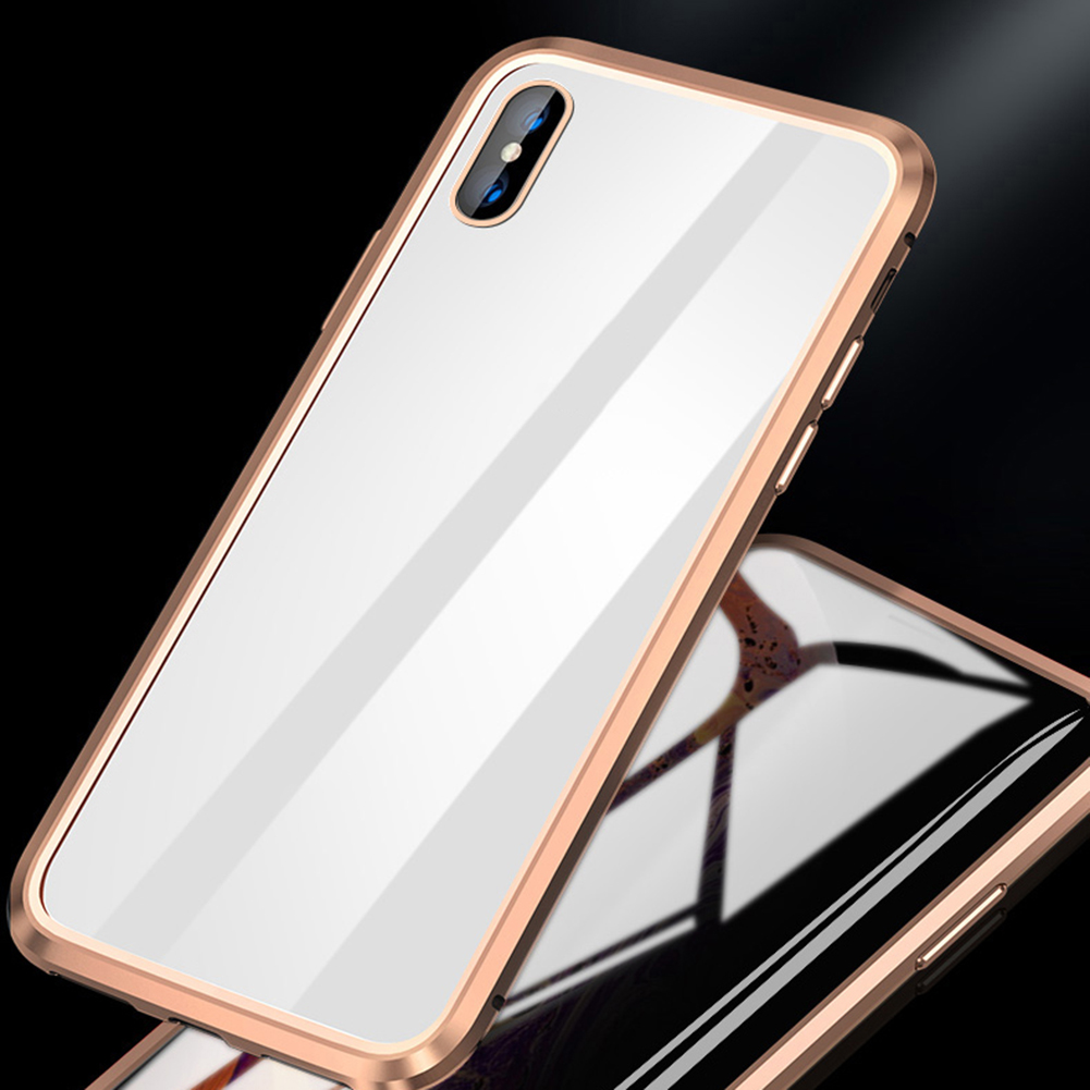 Magnetic Privacy Tempered Glass Magnet Metal Phone Case 360 Full Body Protective Cover For Iphone XS MAX X XR 8 7 Plus