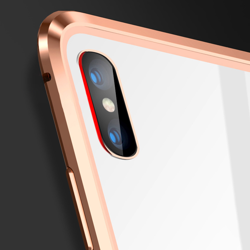 Magnetic Privacy Tempered Glass Magnet Metal Phone Case 360 Full Body Protective Cover For Iphone XS MAX X XR 8 7 Plus