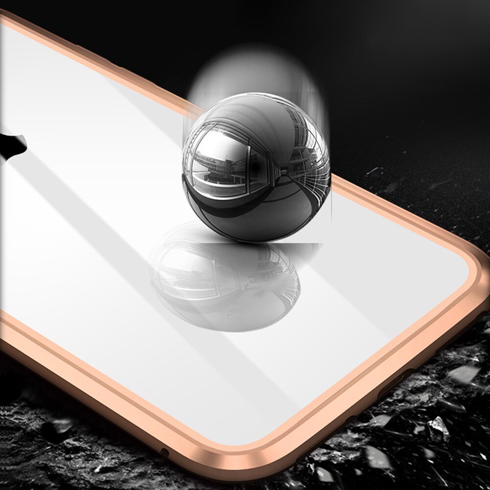 Magnetic Privacy Tempered Glass Magnet Metal Phone Case 360 Full Body Protective Cover For Iphone XS MAX X XR 8 7 Plus